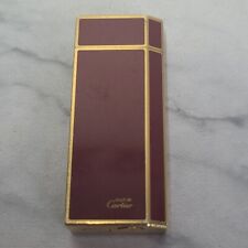 Must De Cartier Briquet Red Lighter 61926N Ruby Red & Gold Tone Swiss Made NICE picture