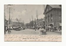 Vintage Postcard * MALDEN SQ. * LYNN MA *DRUGGISTS *TROLLEY *BABY CARRIAGE *1906 picture