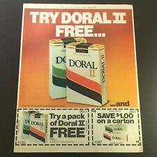 VTG Retro 1979 Doral II Regular and Menthol Filtered Cigarettes Print Ad Coupon picture
