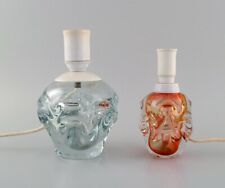 Scandinavian glass artist. Two table lamps in mouth-blown art glass. picture