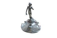 ART NOUVEAU INKBOTTLE, pewter, with a female figure reading a letter Edl'es Zinn picture