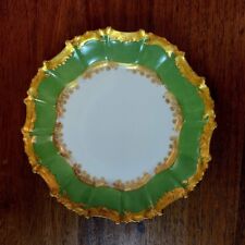 7 Antique T V Tressemann & Vogt Limoges Porcelain Ornate Gold Rim Dessert Plates picture