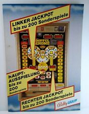 Bally Wulff Doppel Krone Vintage Original Slot Machine Promo Art Sheet German picture