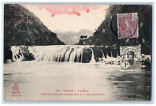 1913 Cao Bang China Gate And Waterfall Trung-Khanh-Phu Tonkin Vietnam Postcard picture
