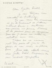 art Nicolas SCHÖFFER (1912-1992) autograph letter signed Gaston DIEHL picture