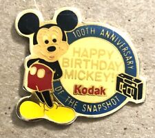 Vintage Kodak 100th Anniversary Mickey Mouse Gold Tone Metal Lapel Pin EUC picture