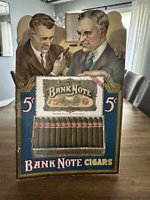 Vintage 1920’s Bank Note 5 Cent Cigar Tobacco Cardboard 3D Sign w Easel Stand picture