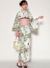 Grail Kimono Yukata Set Dress Watercolor Floral Pattern Kyoto Summer Clothes New picture