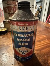 Vintage GENERAL Heavy Duty Brake Fluid Can Garage Service Station picture