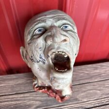 Vintage Halloween Creepy Zombie Face Head Realistic Rubber Prop Haunted House  picture