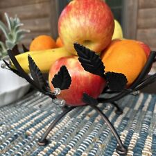 Vintage Art Deco Design Metal Art Fruit Bowl Centerpiece with Footed Ball Feet picture