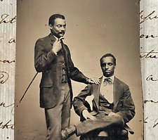 Tintype Photo Pair of African American Gents, Father & Son? Philadelphia PA picture