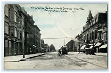 1912 Lincoln Ave West From 5th Street Trolley Bicycle Goshen Indiana IN Postcard picture