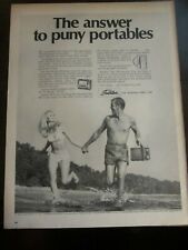 Toshiba Puny Portables Television Bikini Beach Ad Advertisement 1967 picture