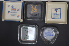 Lot of 5 Vintage Advertising Glass Ashtrays Mexico Hotel Restaurant picture