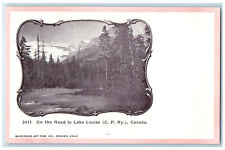 c1905 On The Road to Lake Louis (C.P.Ry) Canada Posted Antique Postcard picture
