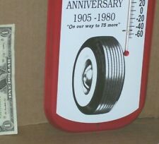 DAYTON TIRES - 75 Year Anniversary - GAS STATION THERMOMETER SIGN Whitewall Tire picture