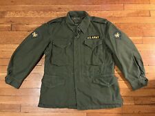 VINTAGE US Army Field Coat Men’s Large Green Uniform M-1951 107 picture