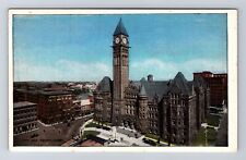Toronto-Ontario, Panoramic View of City Hall, Antique Vintage Souvenir Postcard picture