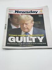 Trump Guilty Headline Newspaper Long Island New York Newsday 5/31/24 picture