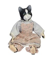 VTG Wang's International 1991 Cat Doll Figurine Wearing Clothes - Articulated  picture