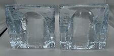 BLENKO by Wayne Husted Sculptural Wedge Bookends Mid Century Modern Art Glass picture