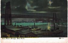 NYC Williamsburg East River Bridge Night 1910 New York City  picture