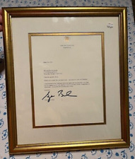 Signed Letter President George W Bush 2001 White House Stationary Framed picture