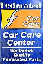 Rare Vintage embossed metal federated car parts service sign picture