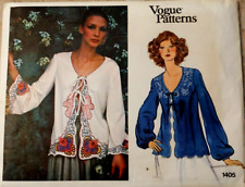 NEW Vogue #1405 1970's Scallop Edge Jacket w/ Embroidery Size Med w/Transfers picture