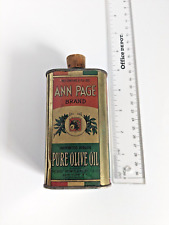 Vintage Anne Page Brand olive oil tin 1920s antique with original cork A&P picture