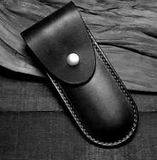 jackknife fold knife sheath scabbard waist bag cow leather customize black Z1012 picture