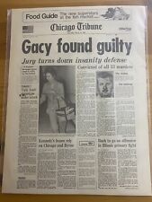 VINTAGE NEWSPAPER HEADLINE ~SERIAL KILLER JOHN WAYNE GACY ELECTRIC CHAIR 1980~ picture