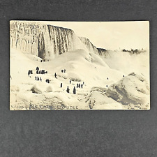 ANTIQUE 1920 REAL PHOTO POST CARD RPPC OF THE ICE BRIDGE AT NIAGARA FALLS, NY picture