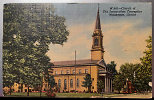 Vintage Postcard 1957 Church of the Immaculate Conception, Waukegan, Illinois IL picture