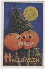 Halloween Post Card. Jack -O- Lantern And Man In The Moon. Unposted picture