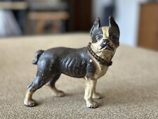 Cast iron Boston Terrier possibly Vindex? Chain Collar antique vintage Dog Rare picture