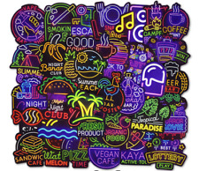 50 PCs Neon Lights Luggage Notebook Laptop Car Guitar Stickers picture