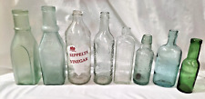 Vintage Bottles x8 Embossed Enamel Scarce Early Collector Bottles x8 incl Aqua picture