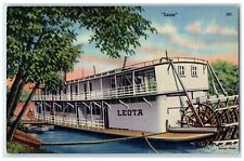 c1930's Leota Steamboat Old Paddle Wheelers On Coosa River Alabama AL Postcard picture
