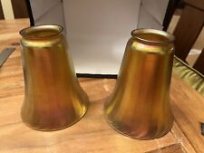 Tiffany LCT Gold Favrile Glass Large Lamp Shades 5.75