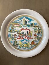Vintage Metal Fabulous Las Vegas 11” Collector Plate - Made In Japan picture