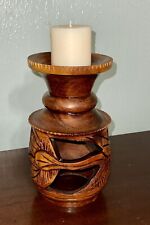 Gorgeous Wooden Hand Turned Hand Carved Solid Piece EUC Africa picture