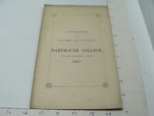 ORIGINAL - DARTMOUTH COLLEGE --1856-57 CATALOG of OFFICERS & STUDENTS 40pgs  picture