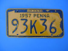 vintage 1957 Pennsylvania license plate, 