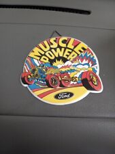 Ford Muscle Power 7 Inch Metal Sign Licensed Drag Car Garage Mancave picture