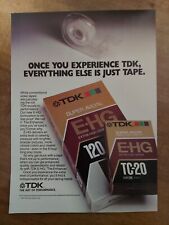 TDK E-HG TC-120 VHS VHS-C VCR Video Tapes 1987 Vintage Print Ad picture