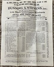 1909 NEW YORK LIVE STOCK AUCTION SHEET 