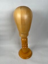 Vintage Wooden Artiqulated Mannequin Head, Hat / Wig Display Block, Stand 20