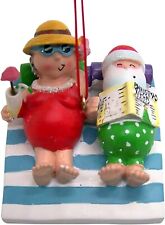 Santa and Mrs. Claus at The Beach Ornament, Vacation Themed Decoration, 2 1/2 In picture